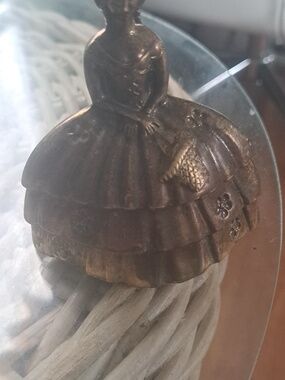 Antique brass victorian southern belle lady bell  vintage